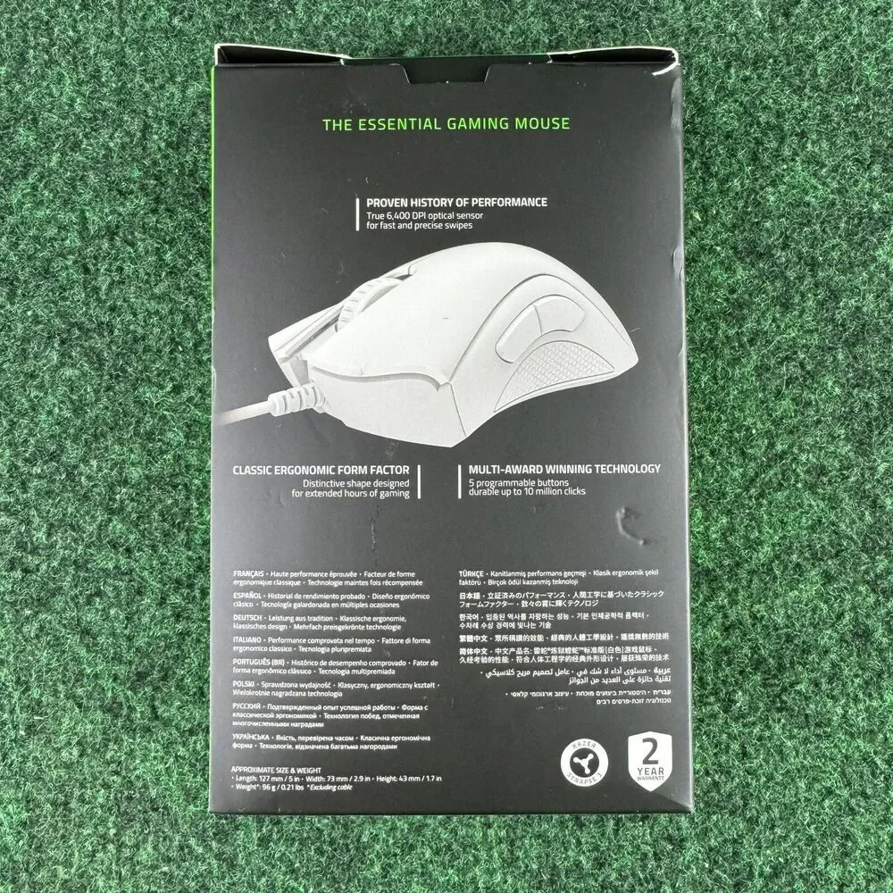 DeathAdder Essential Gaming Mouse: 6400 DPI Optical Sensor -Mercury White